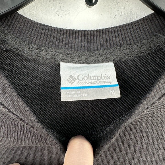 Columbia Sweatshirt Mens Medium Gray Knit Long Sleeve Pullover Crew Neck Stretch - Picture 8 of 9